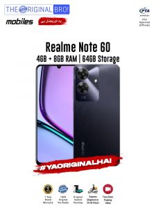 Realme Note 60 - 4GB RAM - 64GB Storage - PTA Approved - 12 Months Warranty - Black - The Original Bro Mobiles - TOB42